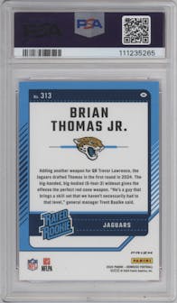 Brian Thomas Jr. from the 2024 Donruss set featuring a Pink parallel graded by PSA and given an overall grade of 9.