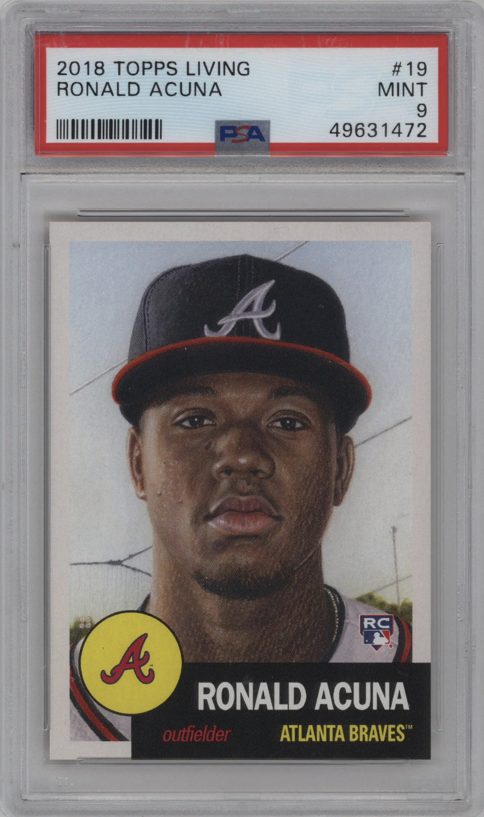2021 Ultimate Topps Living Set 2018 Ronald Acuna PSA 9