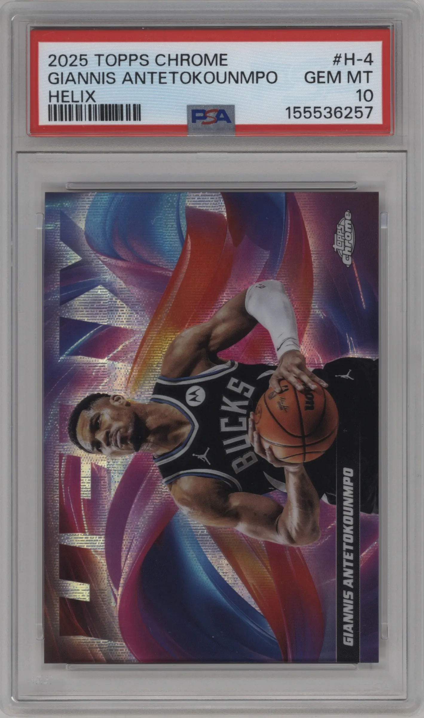 2025 Topps Chrome Helix Giannis Antetokounmpo #H-4 PSA 10