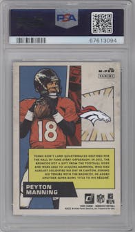 Peyton Manning from the 2020 Panini Donruss set graded by PSA and given an overall grade of 10.