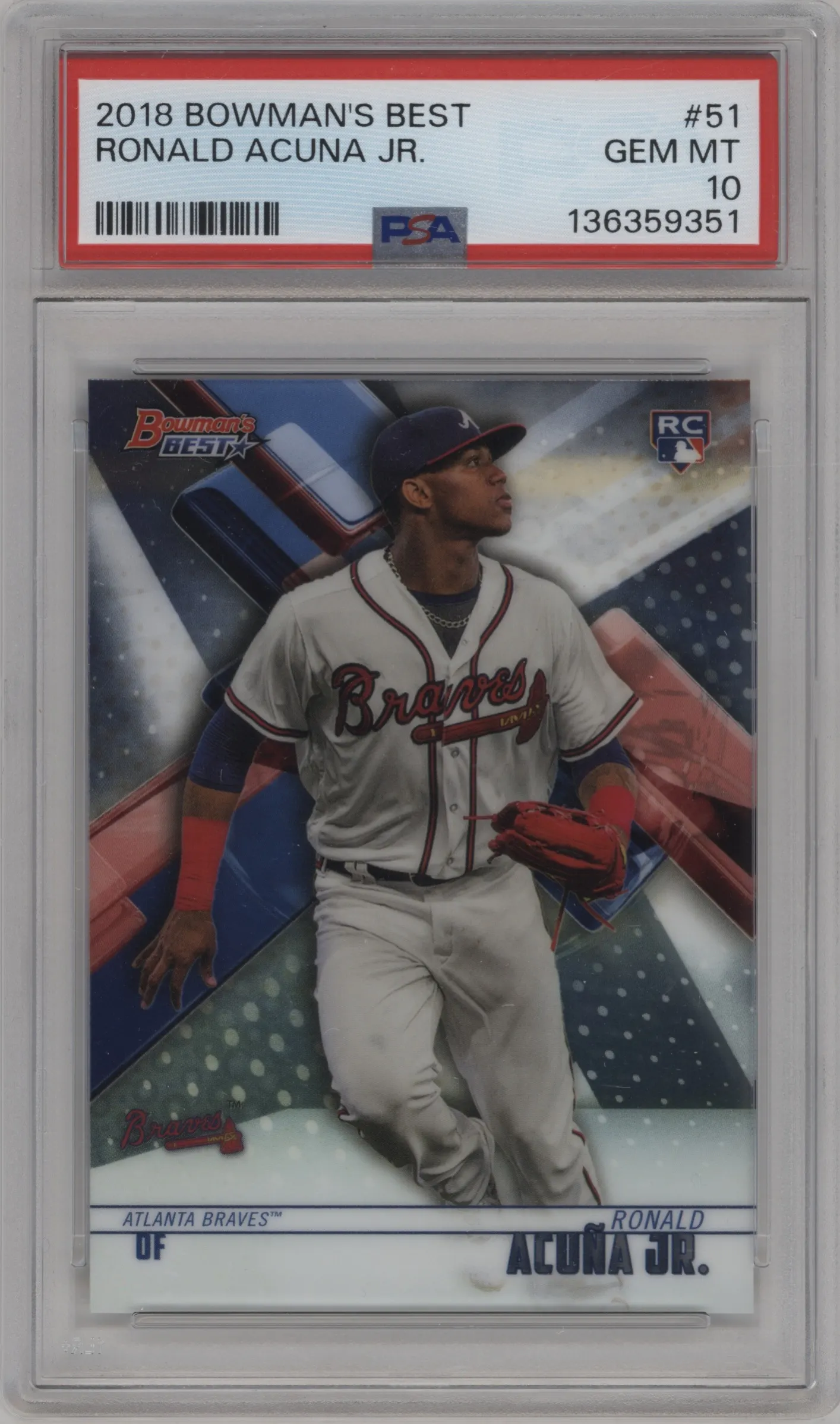2018 Bowman’s Best Ronald Acuna Jr. #51 PSA 10