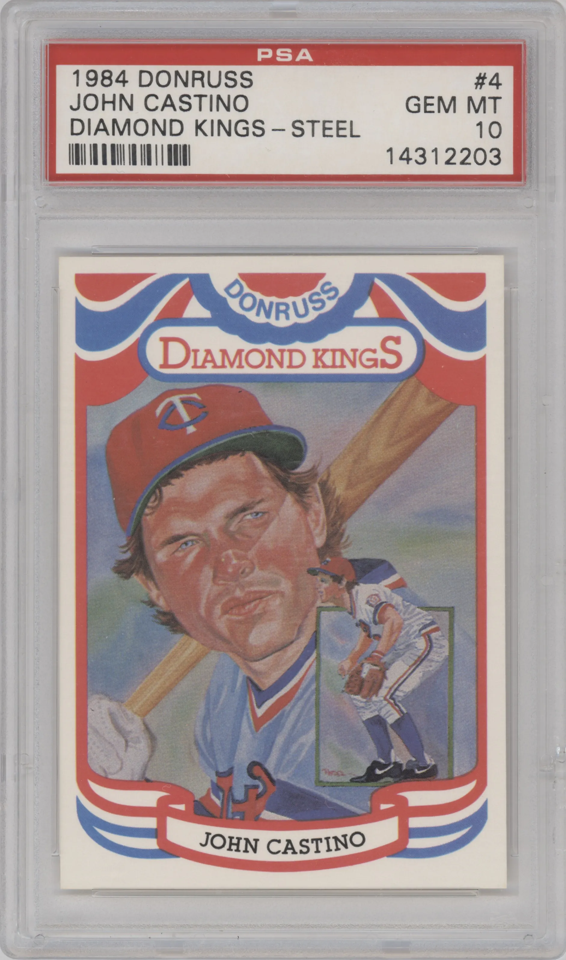 1984 Donruss John Castino Variation PSA 10
