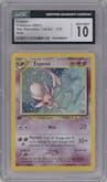 Espeon from the 2001 Pokemon Neo Genesis set graded by CSG and given an overall grade of 10.