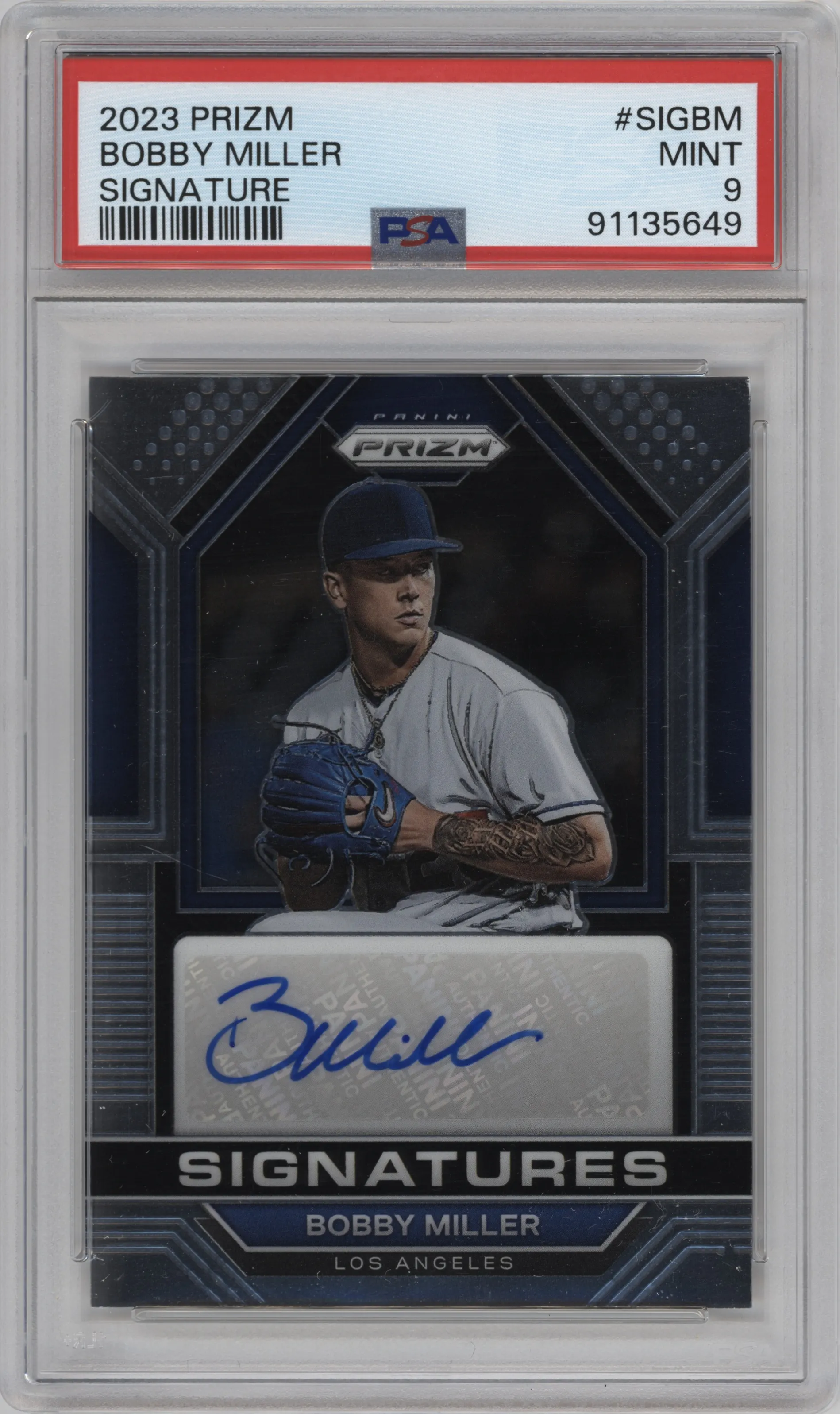 2023 Panini Prizm Sig. Bobby Miller PSA 9