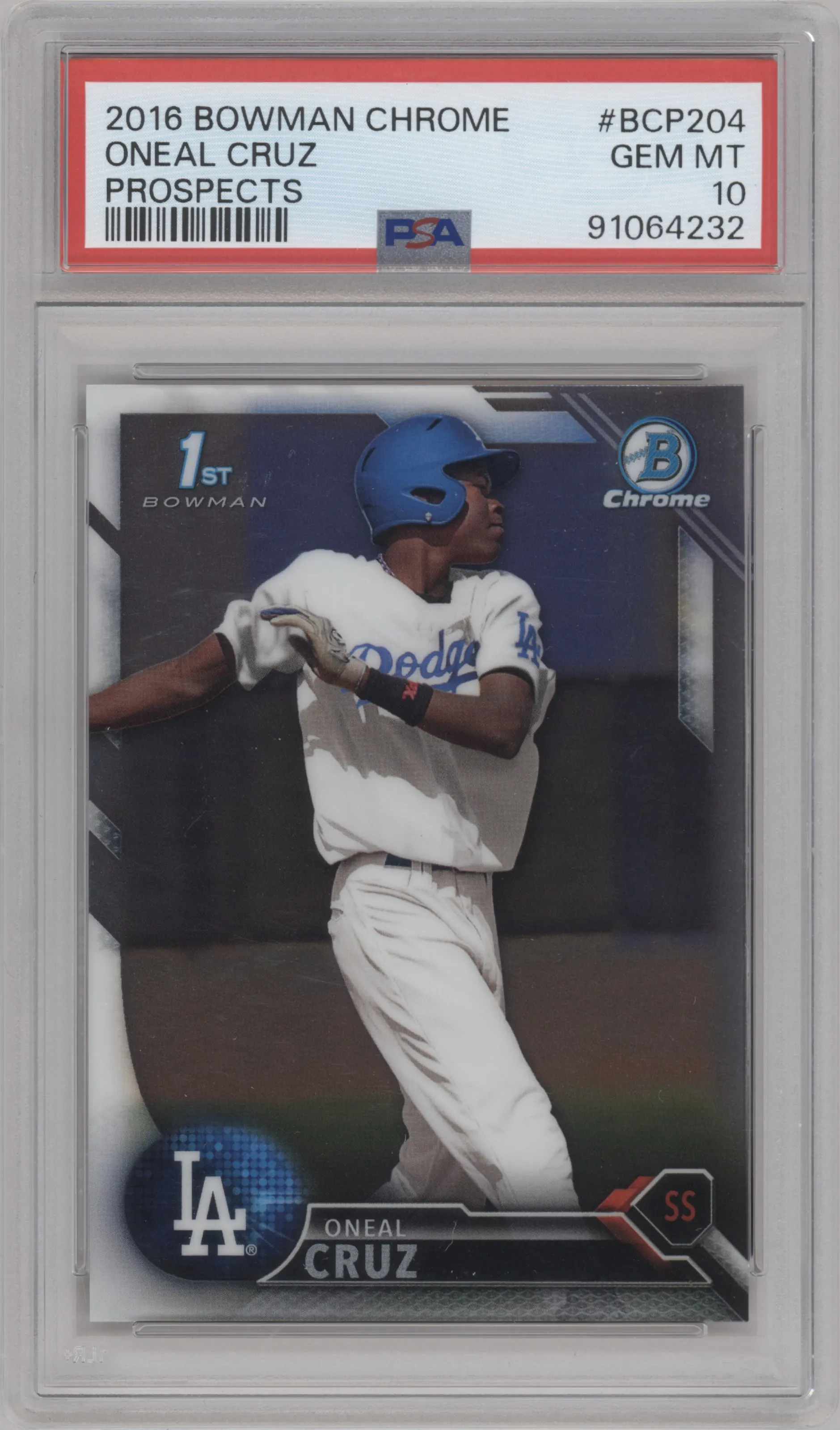 2016 Bowman Chrome Prospect Oneal Cruz #BCP204 PSA 10