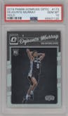 Dejounte Murray from the 2016-17 Panini Donruss Optic set featuring a Holo parallel graded by PSA and given an overall grade of 10.