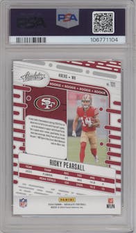 Ricky Pearsall from the 2024 Panini Absolute set featuring a Red & Blue parallel graded by PSA and given an overall grade of 10.