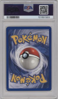 Ivysaur from the 1999 Pokemon set graded by PSA and given an overall grade of 8.