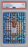 Jayden Daniels from the 2024 Panini Mosaic set featuring a Reactive Blue parallel graded by PSA and given an overall grade of 9.