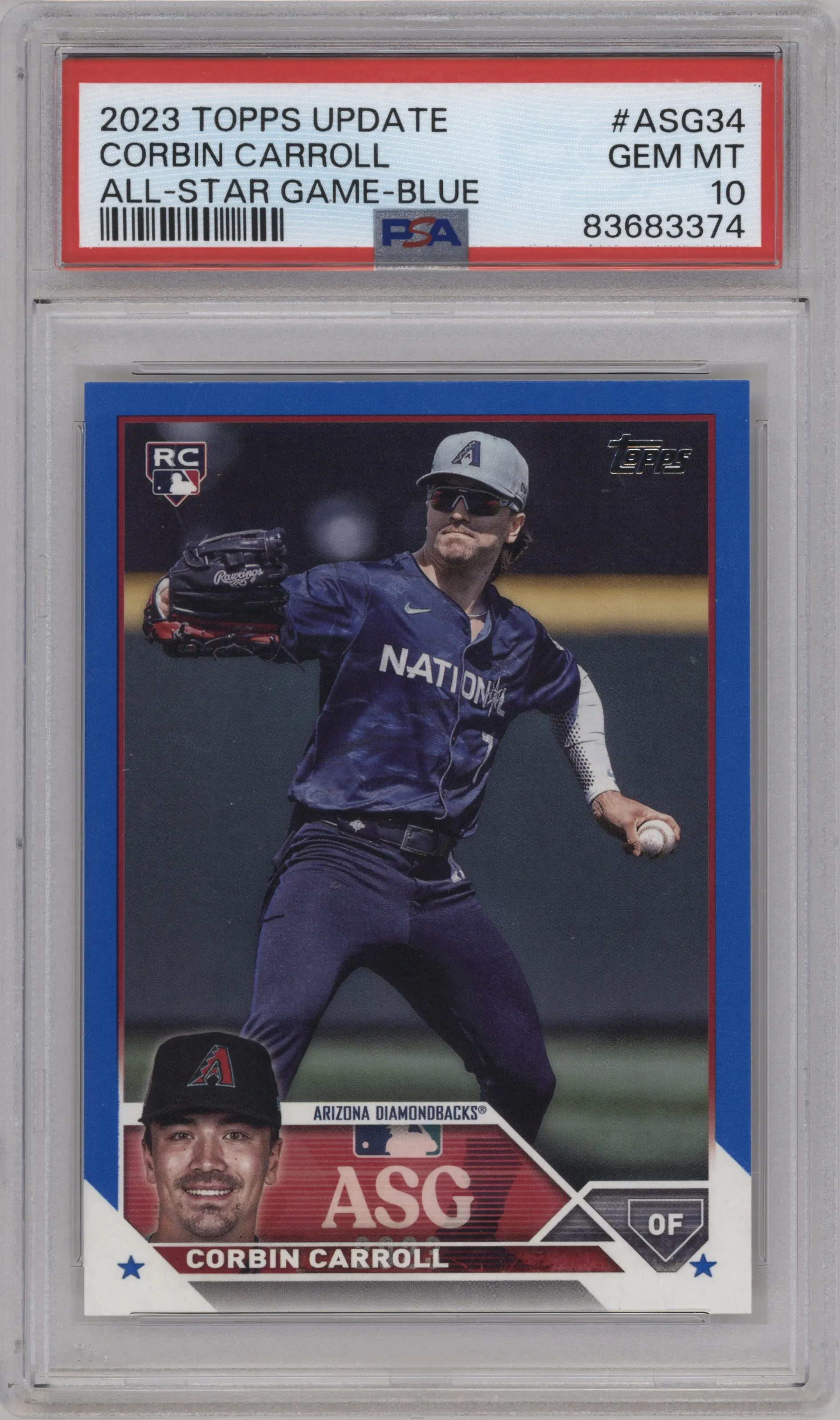 2023 Topps Update 2023 All-Star Game Corbin Carroll Blue PSA 10