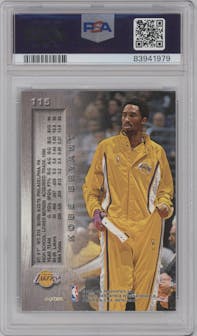 Kobe Bryant from the 1999-00 Skybox Metal set graded by PSA and given an overall grade of 9.