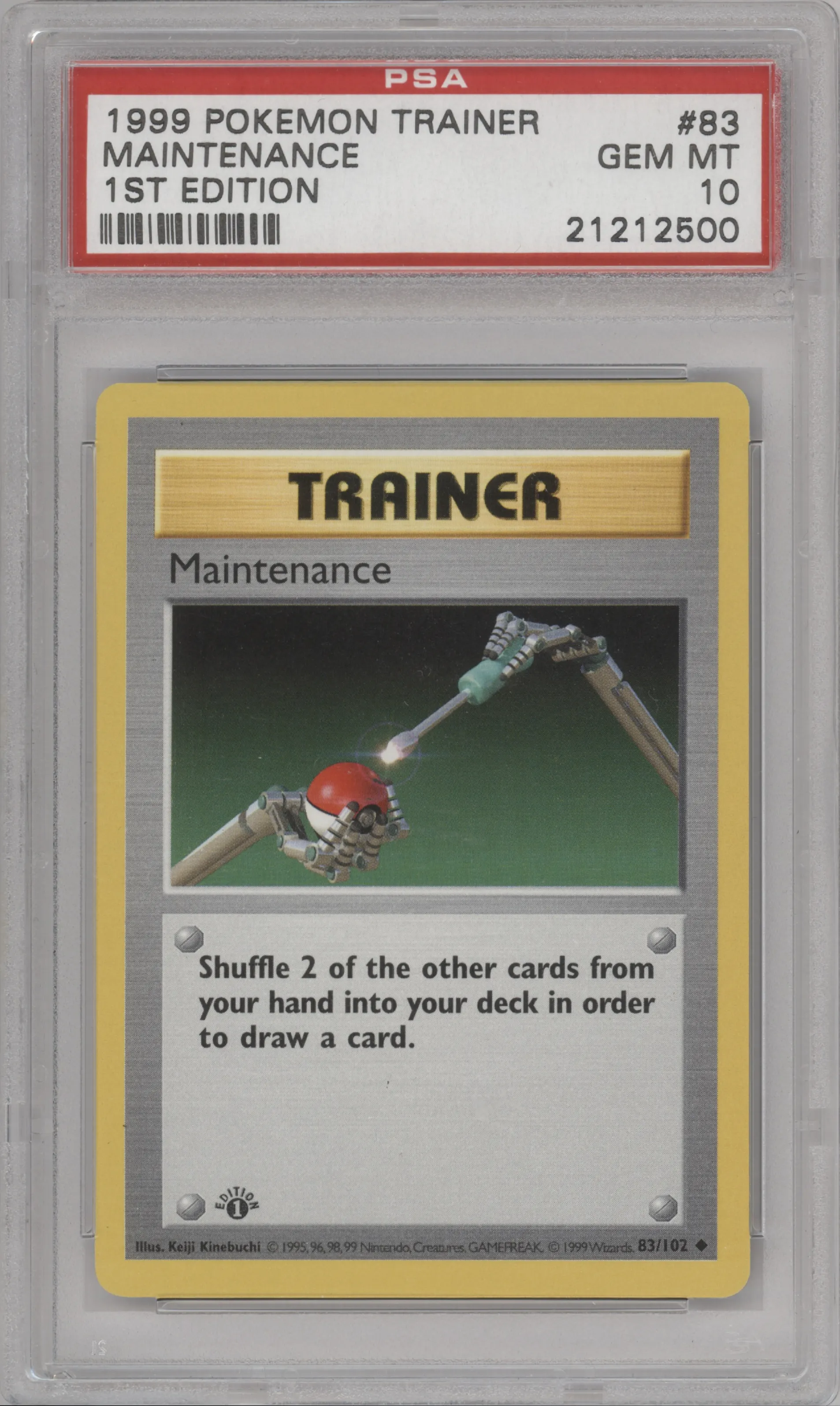 1999 Pokemon Base Set Maintenance #83 PSA 10
