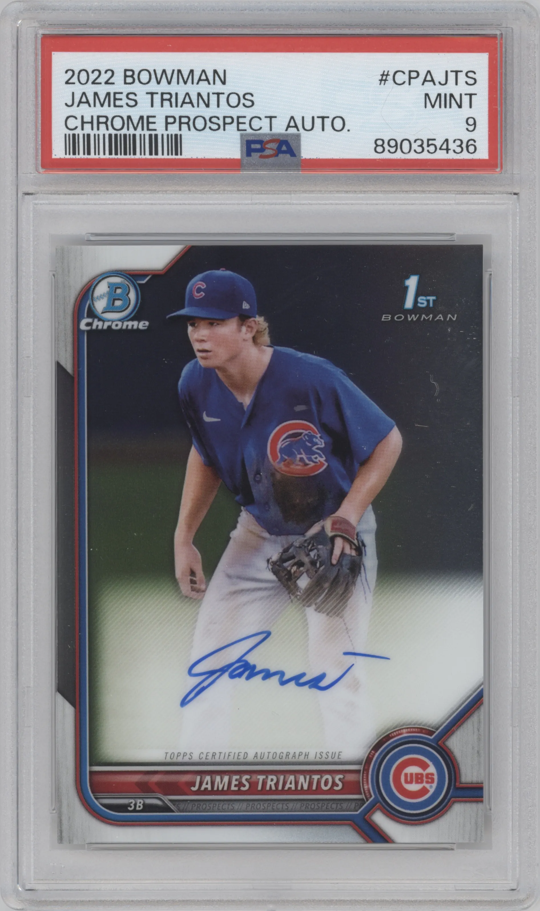 2022 Bowman Chr.Pros.Auto James Triantos PSA 9