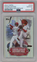 Shohei Ohtani from the 2023 Topps Series 1 set graded by PSA and given an overall grade of 10.