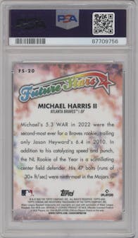 Michael Harris II from the 2023 Topps Chrome set graded by PSA and given an overall grade of 10.