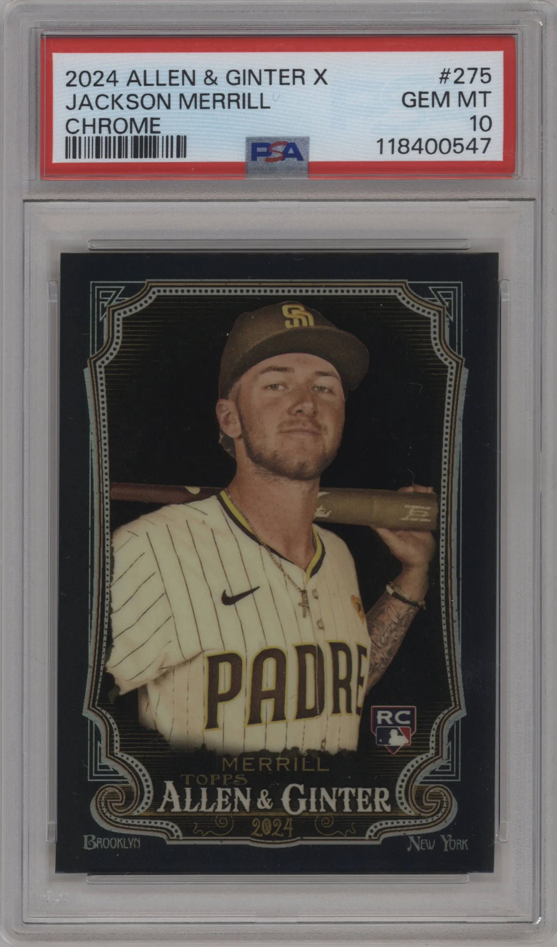 2024 Topps Allen & Ginter Chrome Jackson Merrill PSA 10