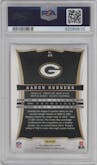 Aaron Rodgers from the 2013 Panini Select set featuring a Prizm parallel graded by PSA and given an overall grade of 10.