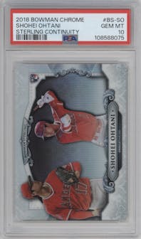 Shohei Ohtani from the 2018 Bowman Chrome set graded by PSA and given an overall grade of 10.