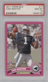 Cam Newton from the 2011 Panini/Topps A Crucial Catch set graded by PSA and given an overall grade of 10.