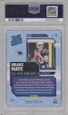 Drake Maye from the 2024 Donruss set graded by PSA and given an overall grade of 9.