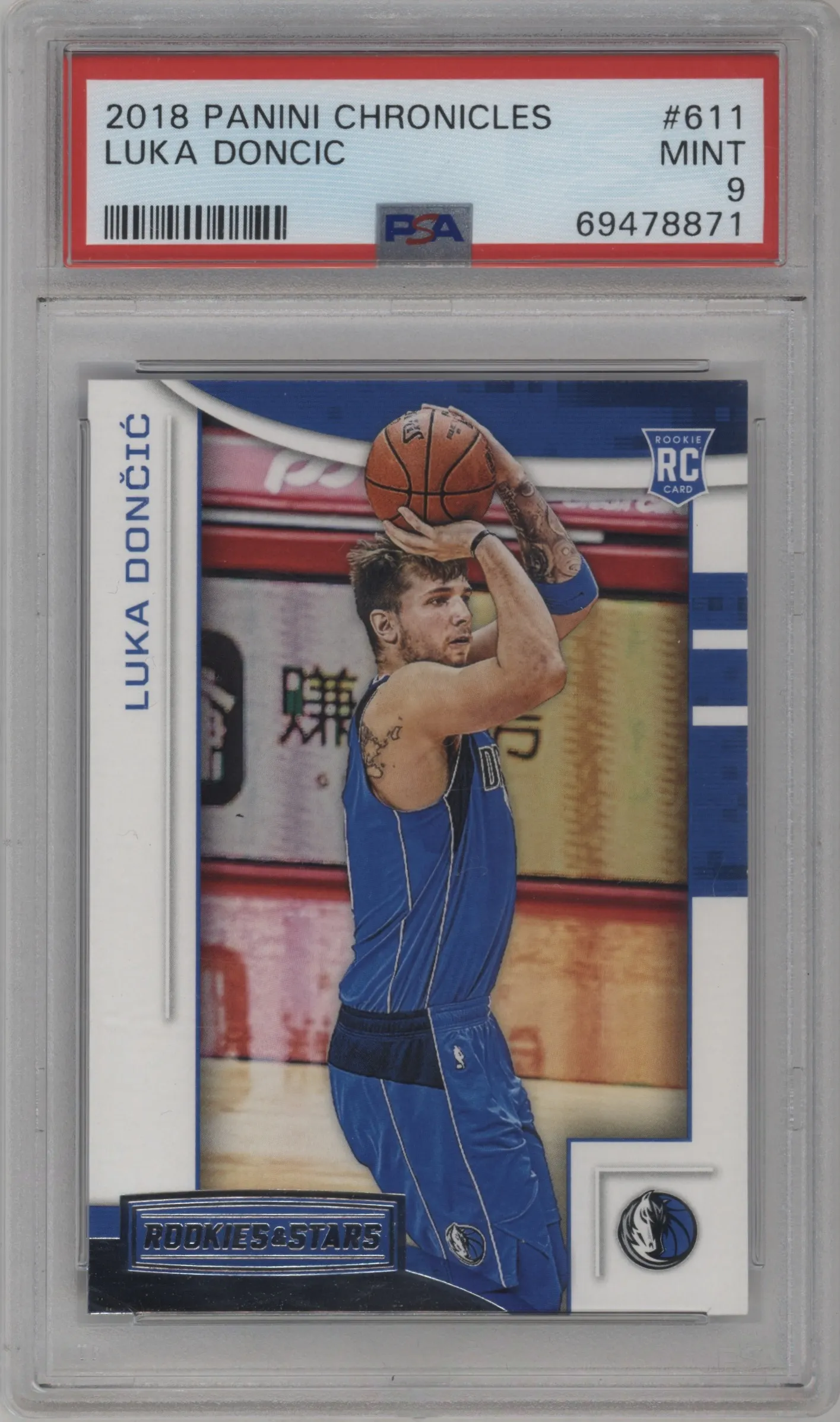 2018 Panini Chronicles Rookies & Stars Luka Doncic #611 PSA 9