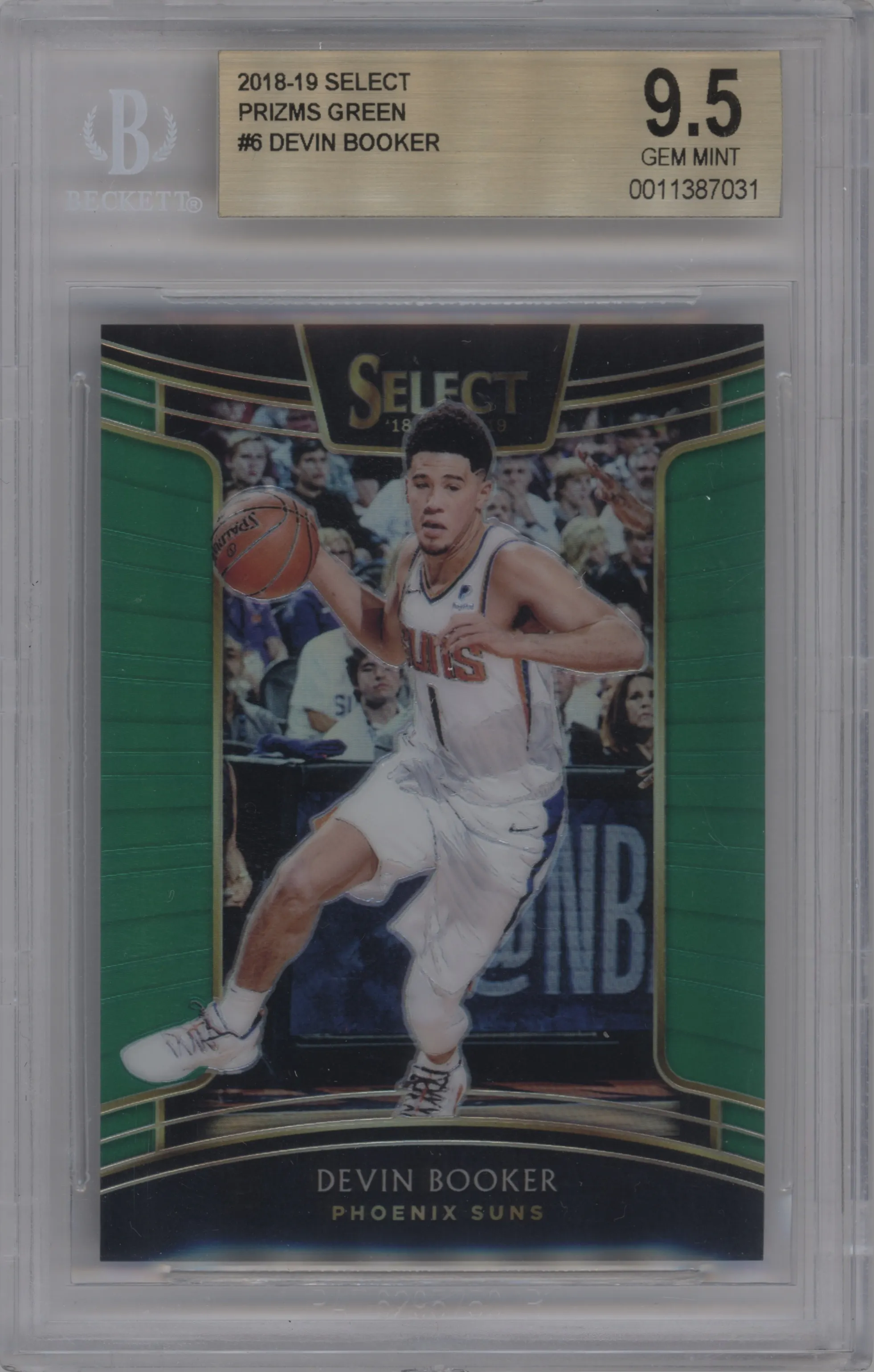 2018 Panini Select Devin Booker Green Prizm #6 BGS 9.5