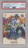 DK Metcalf from the 2019 Panini Chronicles set featuring a Red parallel graded by PSA and given an overall grade of 10.