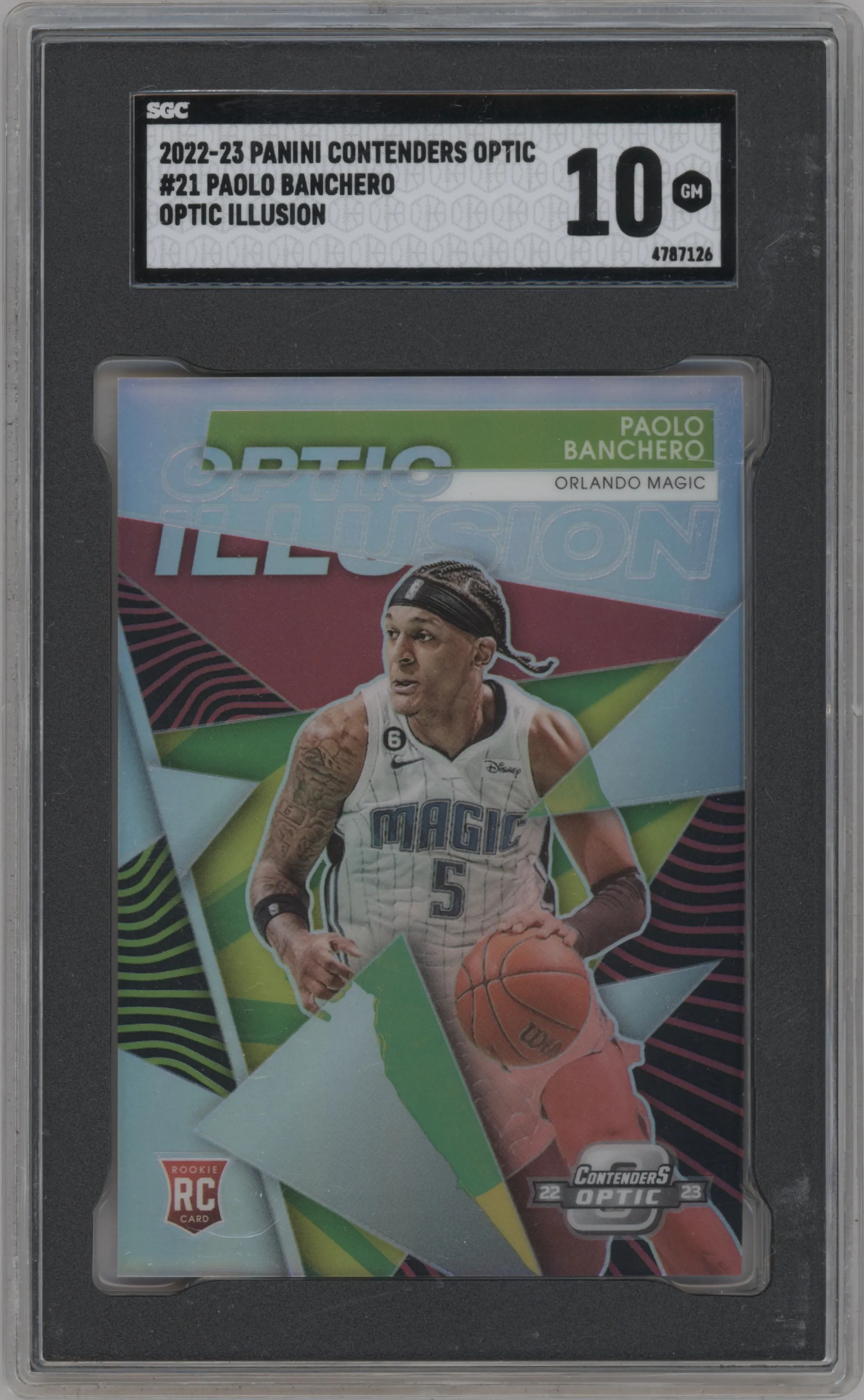 2022 Panini Contenders Optic Optic Illusion Paolo Banchero SGC 10