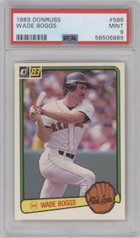Wade Boggs from the 1983 Donruss set graded by PSA and given an overall grade of 9.