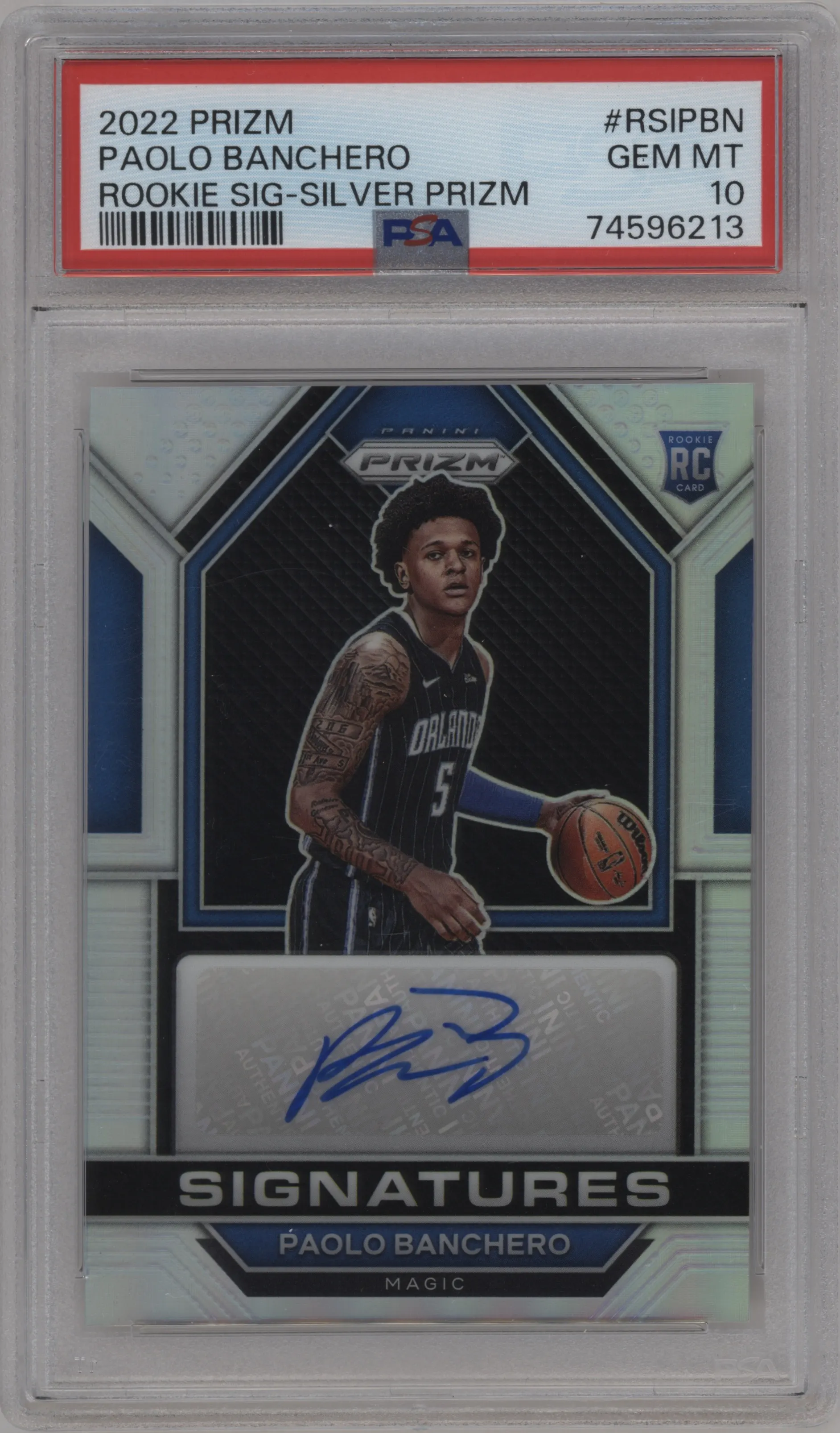 2022 Panini Prizm Rke.Sig. Paolo Banchero Silver Prizm PSA 10