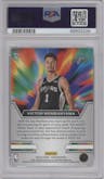 Victor Wembanyama from the 2023-24 Panini Prizm set graded by PSA and given an overall grade of 10.