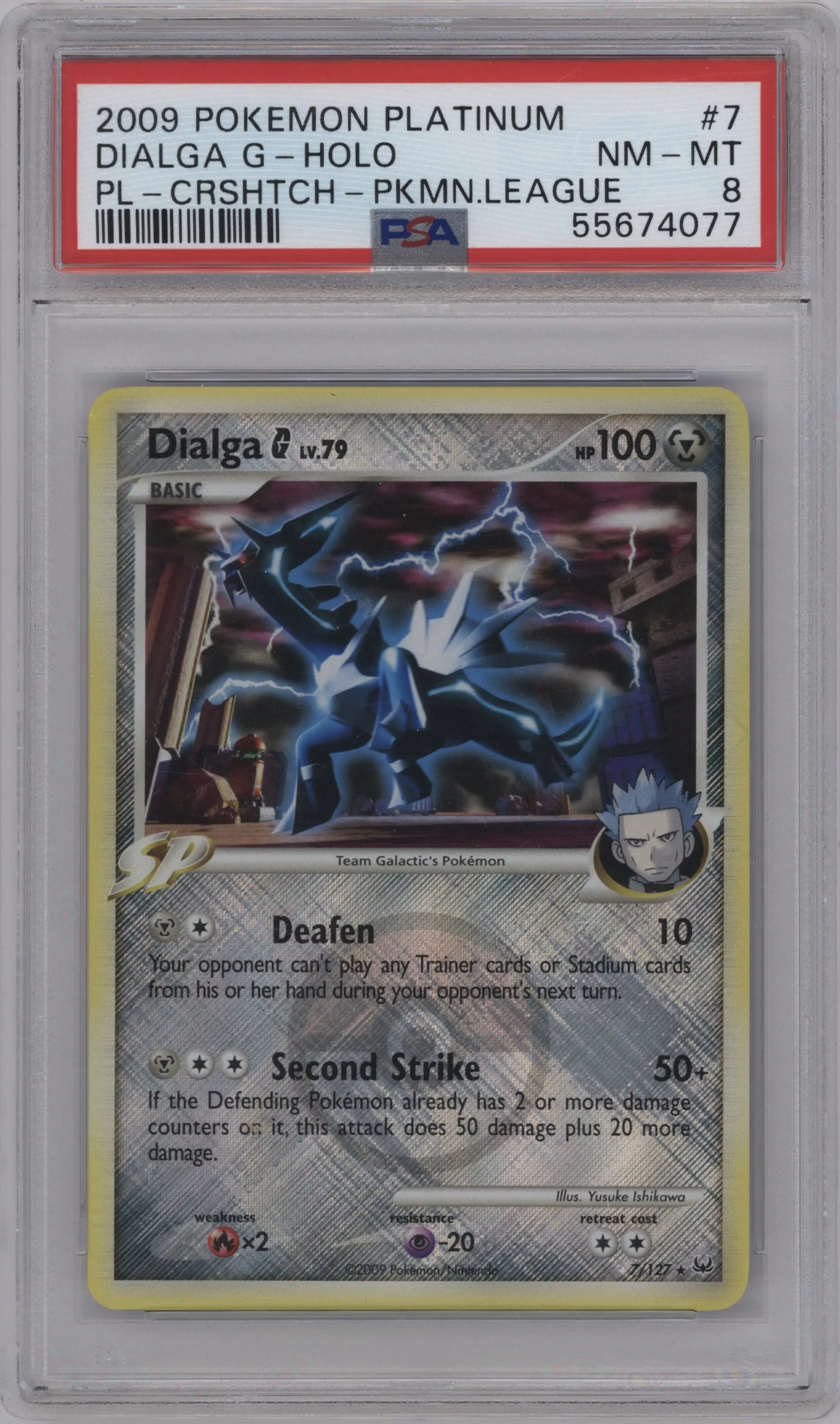 2009 Pokemon Platinum Dialga G PL Cyrus Season #7 PSA 8