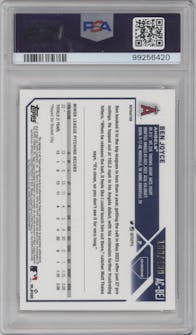 Ben Joyce from the 2023 Topps Chrome Update set featuring a Refractor parallel graded by PSA and given an overall grade of 10.