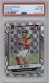 Bo Nix from the 2024 Donruss set graded by PSA and given an overall grade of 10.