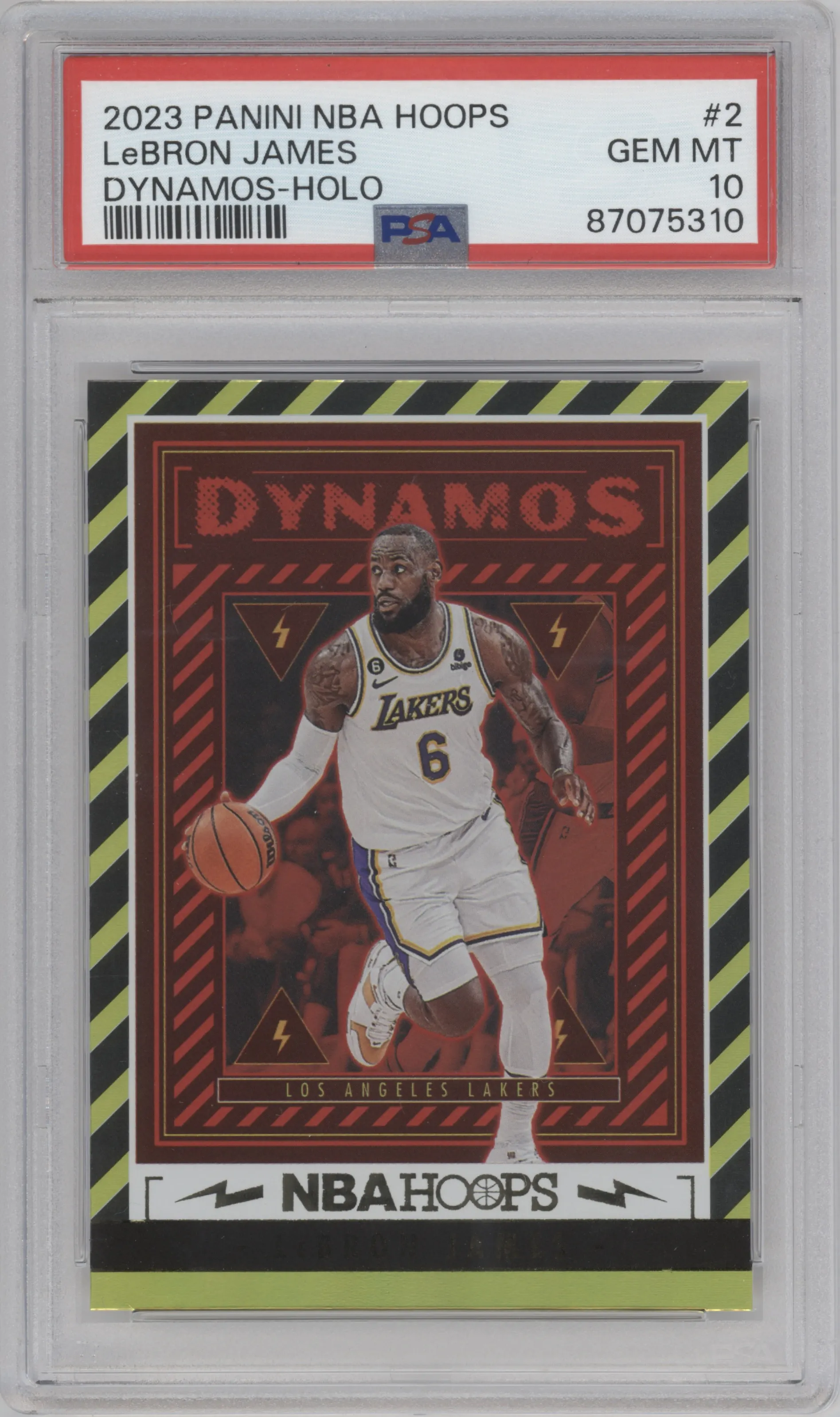 2023 Panini NBA Hoops Dynamos LeBron James Holo PSA 10