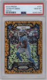 Jahmyr Gibbs from the 2023 Panini Prizm set featuring a Disco parallel graded by PSA and given an overall grade of 10.