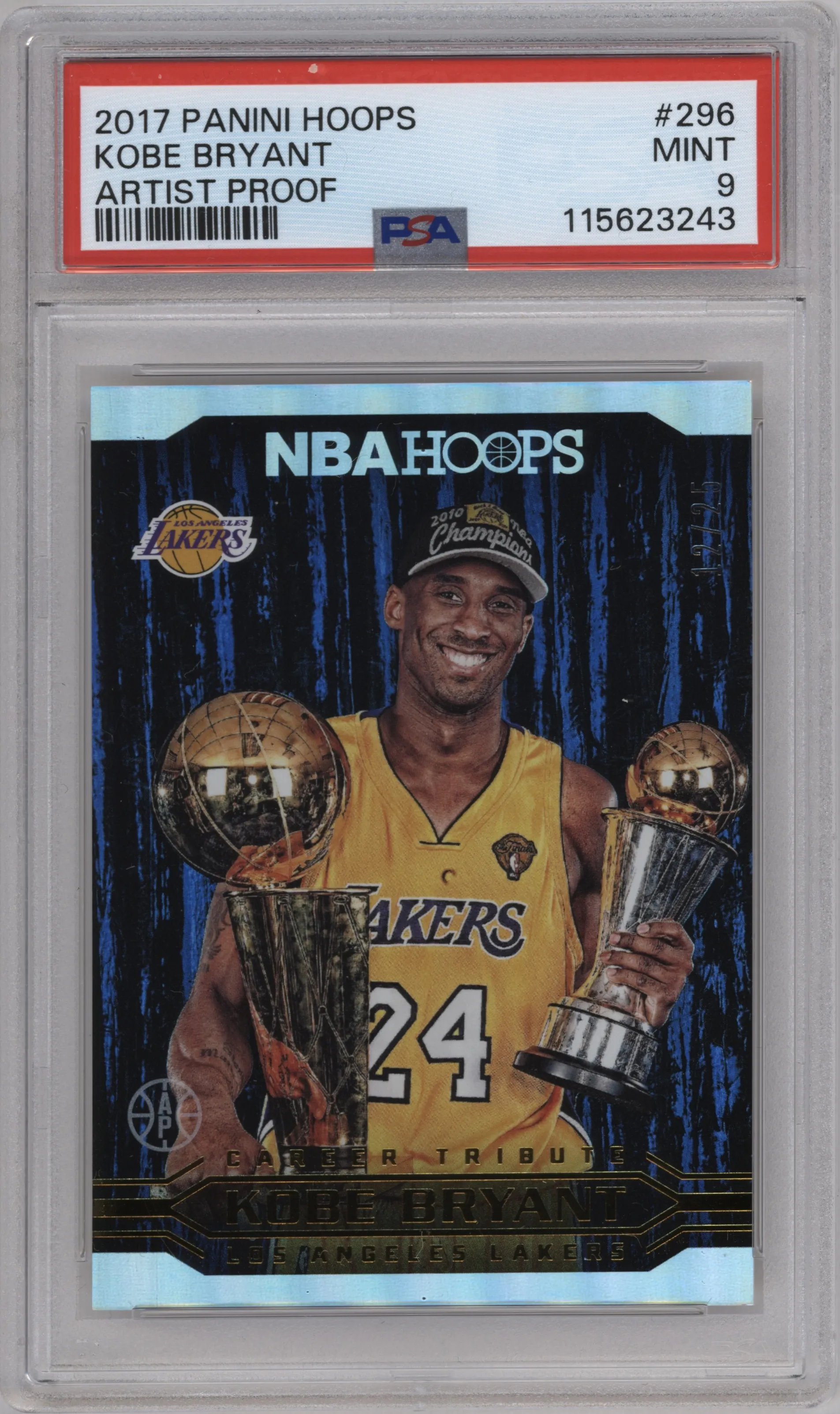 2017 Panini NBA Hoops Kobe Bryant Artist Proof #296 PSA 9