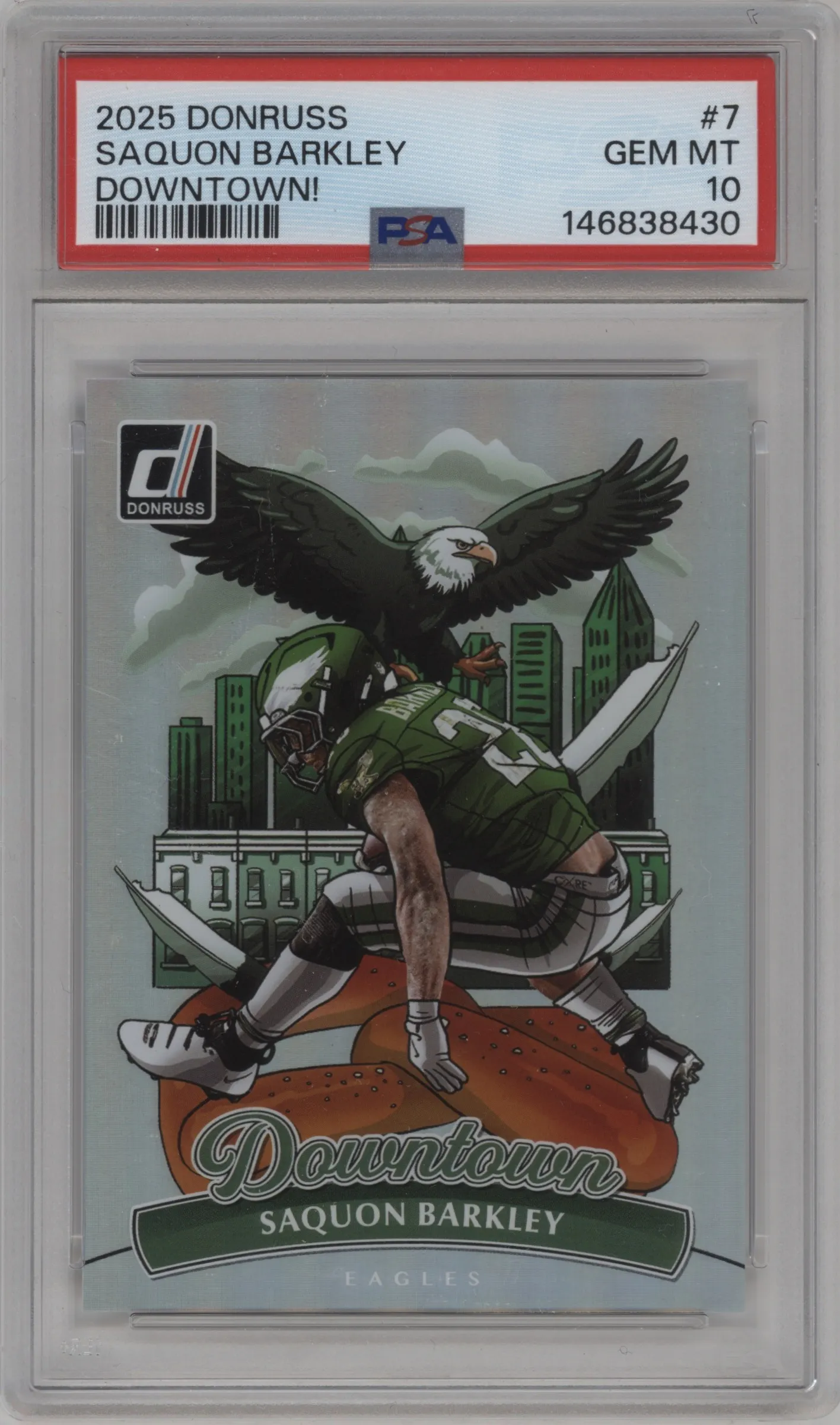 2025 Panini Donruss Downtown Saquon Barkley #7 PSA 10