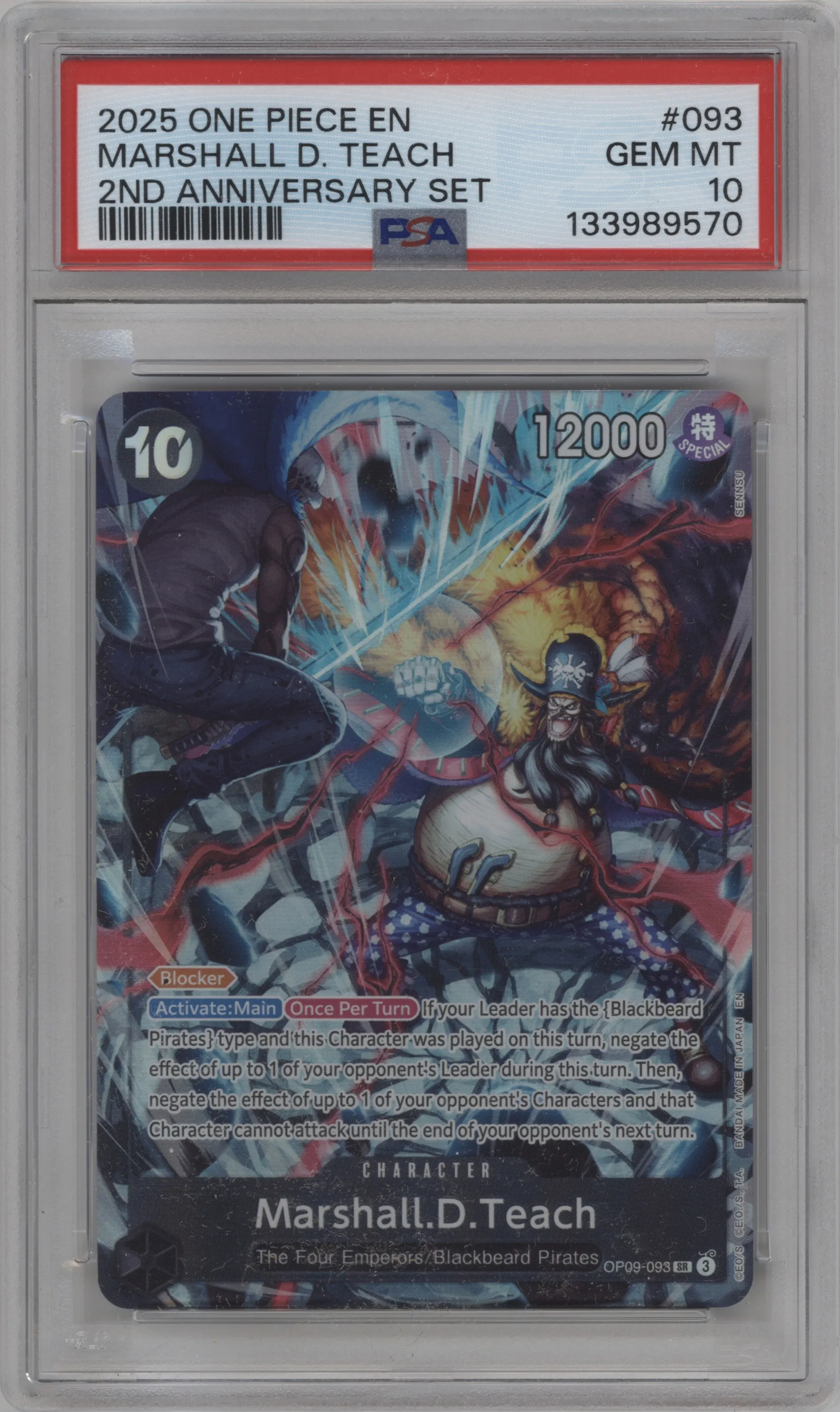 2025 One Piece Marshall.D.Teach 2nd Anniversary English Set SR #OP09-093 SR PSA 10