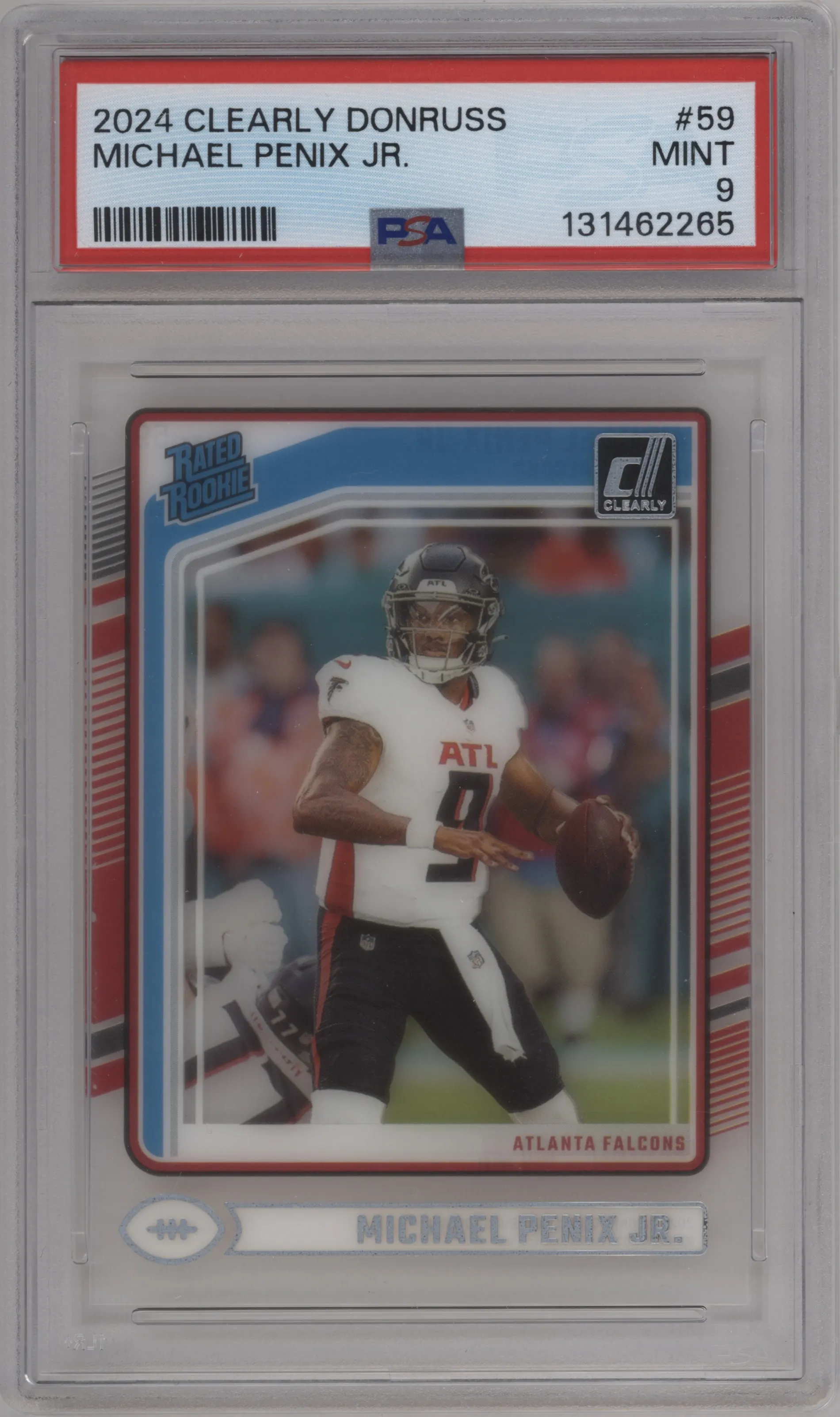 2024 Panini Clearly Donruss Rated Rookie Michael Penix Jr. PSA 9
