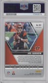 Joe Burrow from the 2020 Panini Mosaic set featuring a Mosaic parallel graded by PSA and given an overall grade of 9.