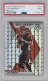 Joe Burrow from the 2020 Panini Mosaic set featuring a Mosaic parallel graded by PSA and given an overall grade of 9.