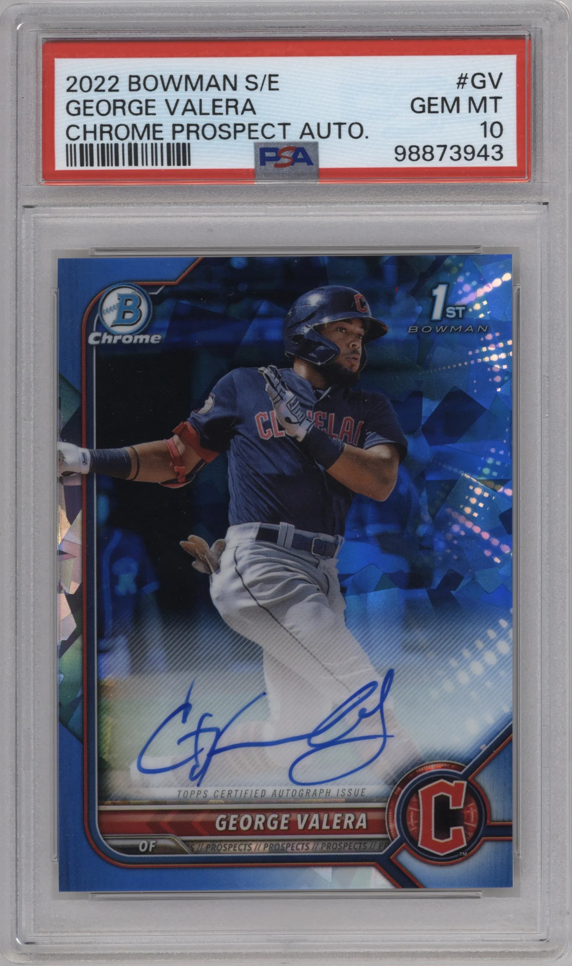 2022 Bowman Sapphire Edition Pros.Auto George Valera #BSPA-GV PSA 10