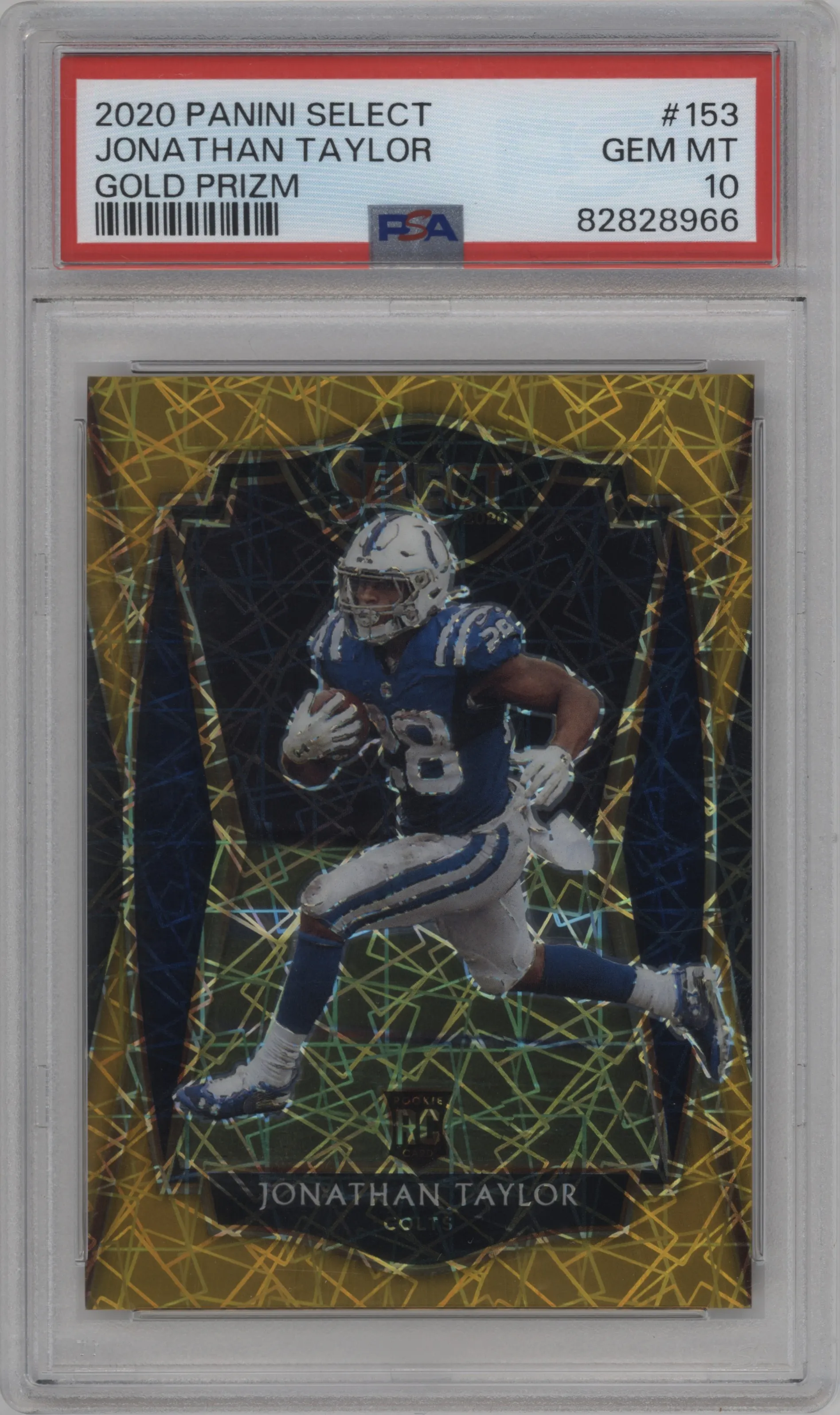 2020 Panini Select Pre.Lvl. Jonathan Taylor Gold Prizm #153 PSA 10