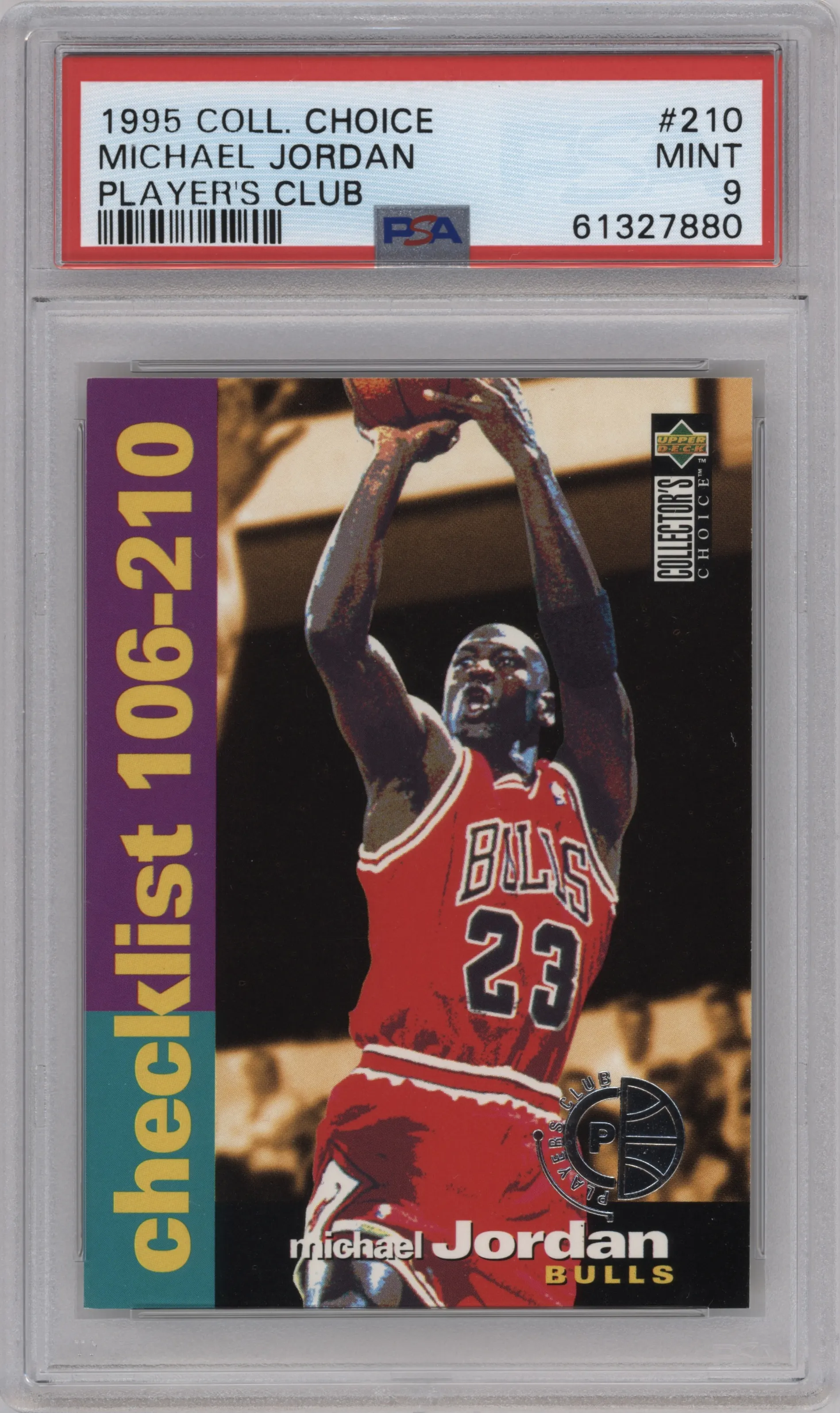 1995 Upper Deck Collector's Choice Michael Jordan Player's Club #210 PSA 9
