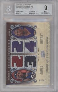 Kobe Bryant/LeBron James  from the 2008-09 Upper Deck Premier set graded by Beckett and given an overall grade of 9.