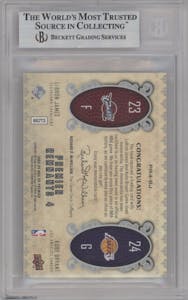 Kobe Bryant/LeBron James  from the 2008-09 Upper Deck Premier set graded by Beckett and given an overall grade of 9.