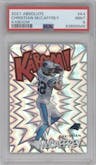 Christian McCaffrey from the 2021 Panini Absolute set graded by PSA and given an overall grade of 9.