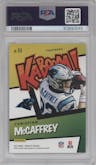 Christian McCaffrey from the 2021 Panini Absolute set graded by PSA and given an overall grade of 9.