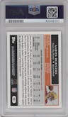 Aaron Rodgers from the 2005 Topps set featuring a Black parallel graded by PSA and given an overall grade of 9.